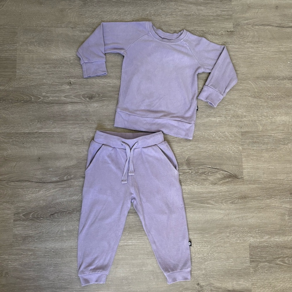 Kyte Baby Bamboo Jersey Jogger Set in Taro sz 12-18m